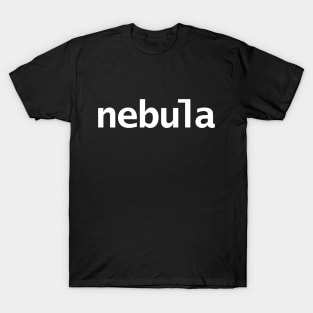 Nebula Minimal Star Typography White Text T-Shirt